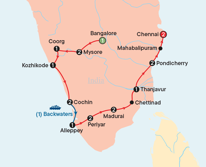 Map - South India Explorer 2027